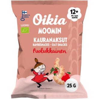 Oikia Moomin Luomu kauranaksut puolukkainen 25 g 12+ kk gluteeniton kalorit ja ravintosisältö - 448 kcal