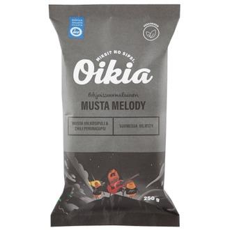 Oikia Musta Melody musta valkosipuli & chili perunasipsi 250g kalorit ja ravintosisältö