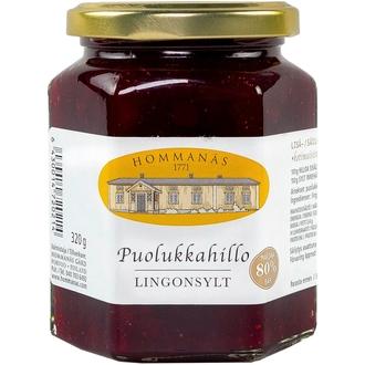 Hommanäs 320g puolukkahillo 80% kalorit ja ravintosisältö - 126 kcal