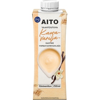 Fazer Aito vaahtoutuva kauravaniljakastike 2,5dl gluteeniton kalorit ja ravintosisältö - 155 kcal
