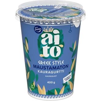 Fazer Aito Kauragurtti Maustamaton Greek Style 400 g, fermentoitu kauravälipala kalorit ja ravintosisältö - 137 kcal