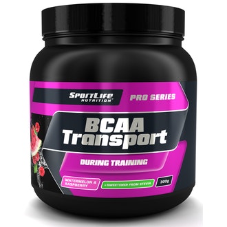 SportLife Nutrition BCAA Transport 300g vesimelooni vadelma Treenin aikana nautittava aminohappojuom kalorit ja ravintosisältö