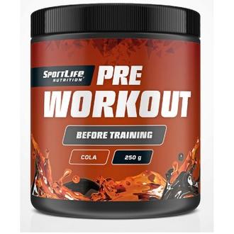 Sportlife Nutrition Pre-Workout 250G Cola Tehonlisäysjuomajauhe kalorit ja ravintosisältö