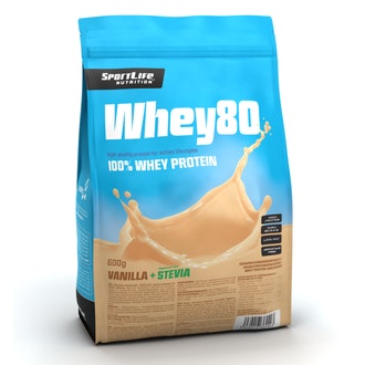 Whey80 600g Vanilla Ice Cream stevia kalorit ja ravintosisältö
