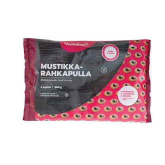 Vuohelan gluteeniton Mustikka-rahkapulla 4kpl/300g pakaste kalorit ja ravintosisältö - 272 kcal
