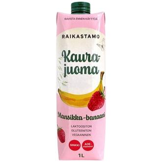 Raikastamo Kaurajuoma Mansikka-banaani 1L kalorit ja ravintosisältö