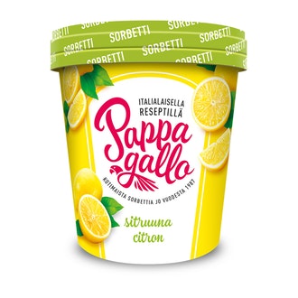 Pappagallo Sitruunasorbetti 500 ml lakto kalorit ja ravintosisältö