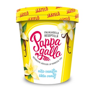 Pappagallo aito vanilja jäätelö 500 ml l kalorit ja ravintosisältö