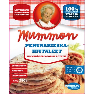Mummon perunarieskahiutaleet 280g kalorit ja ravintosisältö - 350 kcal