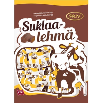 Prix suklaalehmä suklaapäällysteinen fudge 165g kalorit ja ravintosisältö