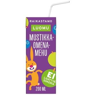 Raikastamo Luomu Mustikka-Omena pillimehu 200ml kalorit ja ravintosisältö