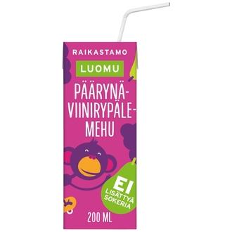 Raikastamo päärynä-viinirypäle luomu pillimehu 200 ml kalorit ja ravintosisältö