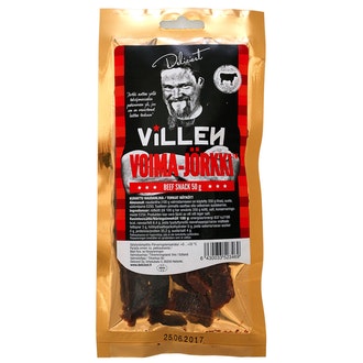 Deliciest Villen Voima Jörkki 50g nauta snack kalorit ja ravintosisältö