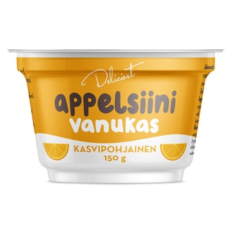 Deliciest vanukas 150g appelsiini kalorit ja ravintosisältö