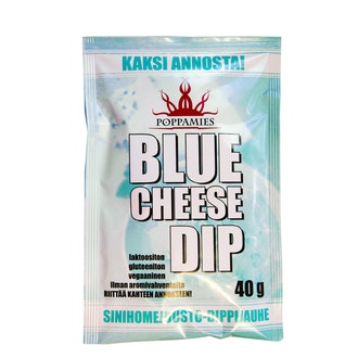 Poppamies Blue Cheese Dip 40g sinihomejuusto-dippijauhe kalorit ja ravintosisältö - 337 kcal