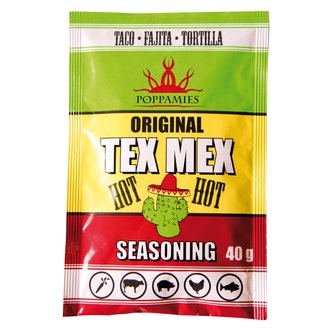 Poppamies mausteseos 40g Tex Mex Seasoning kalorit ja ravintosisältö - 172 kcal