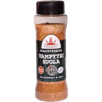 Poppamies Mausteseos Vampyyrisuola valkosipuli & chili maustesuola 165g kalorit ja ravintosisältö