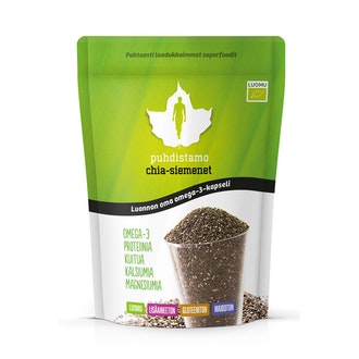 Puhdistamo tumma chia luomu 800g kalorit ja ravintosisältö - 410 kcal