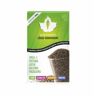 Puhdistamo Chia-siemenet luomu 300g kalorit ja ravintosisältö - 410 kcal