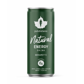 Puhdistamo Natural energy drink Bergamotti 330ml kalorit ja ravintosisältö - 1 kcal