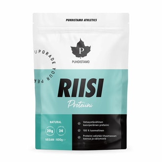 Puhdistamo Athletics Luomu Riisiproteiini Natural 600g kalorit ja ravintosisältö - 384 kcal