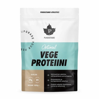Puhdistamo Athletics Optimal Vege proteiini Suklaa 600g kalorit ja ravintosisältö - 394 kcal