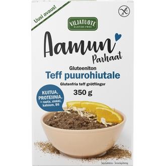 Virtasalmen Viljatuote Aamun parhaat Gluteeniton teff puurohiutale 350g kalorit ja ravintosisältö - 334 kcal