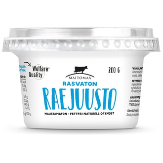 Suonenjoen raejuusto 200g rasvaton vähälaktoosinen kalorit ja ravintosisältö - 69 kcal