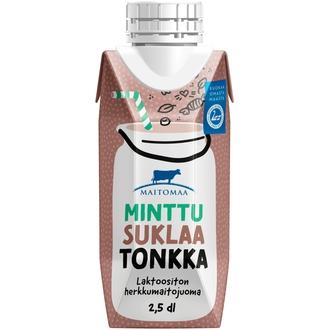 Maitomaa Minttusuklaatonkka UHT 2,5dl, laktoositon minttusuklaan makuinen herkkumaitojuoma kalorit ja ravintosisältö