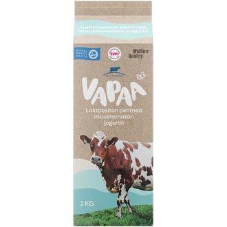 Vapaa pehmeä maustamaton jogurtti 1 kg, laktoositon kalorit ja ravintosisältö