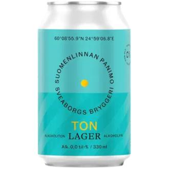 Suomenlinnan Panimo Alkoholiton Ton Lager 0,5% tölkki olut 33cl kalorit ja ravintosisältö - 7 kcal