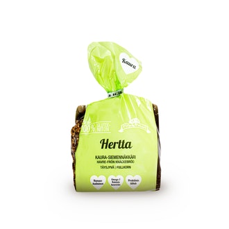 Hannun Hertta kaura-siemennäkkäri 170g gluteeniton kalorit ja ravintosisältö - 438 kcal