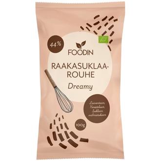 Foodin Raakasuklaarouhe Dreamy 100g luomu kalorit ja ravintosisältö