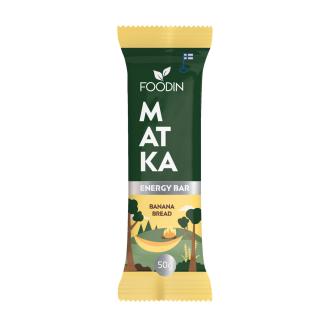 Foodin Matka Energiapatukka Banana Bread 50g kalorit ja ravintosisältö - 354 kcal