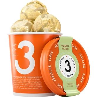 Kolmen Kaverin Jäätelö Laktoositon Pistaasi & Pistaasi jäätelö 500ml/400g kalorit ja ravintosisältö