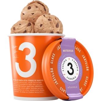 3 Kaveria Laktoositon Maitosuklaa jäätelö 500ml/400g kalorit ja ravintosisältö