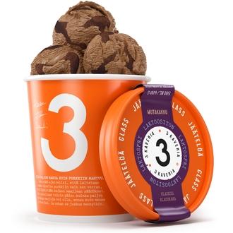 Kolmen Kaverin Jäätelö Laktoositon Mutakakku jäätelö 500ml/400g kalorit ja ravintosisältö