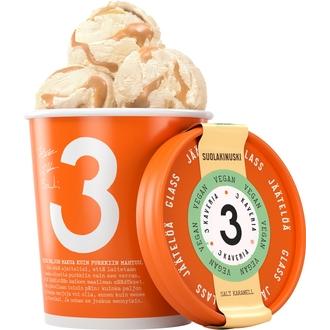 3 Kaveria Vegaaninen Suolakinuski jäätelö 500ml/400g kalorit ja ravintosisältö