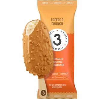 Kolmen Kaverin Jäätelö Toffee & Crunch jäätelöpuikko 110ml/80g kalorit ja ravintosisältö