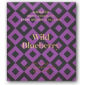 Goodio raakasuklaa 61% 48g blueberry luomu kalorit ja ravintosisältö - 525 kcal