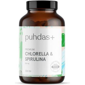 Puhdas+ Premium Chlorella &amp; Spirulina 500 Mg 300 Tbl