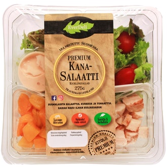 Helmi Deli Premium Kanasalaatti 275g kalorit ja ravintosisältö - 109 kcal