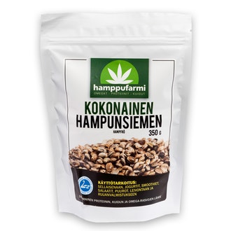 Hamppufarmi Hampunsiemen 350G kalorit ja ravintosisältö