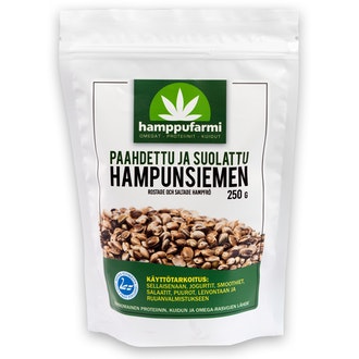 Hamppufarmi Paahdettu Ja Suolattu Hampunsiemen 250G kalorit ja ravintosisältö