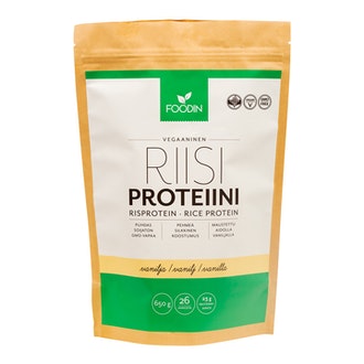 Foodin Riisiproteiini 650g Vanilja kalorit ja ravintosisältö