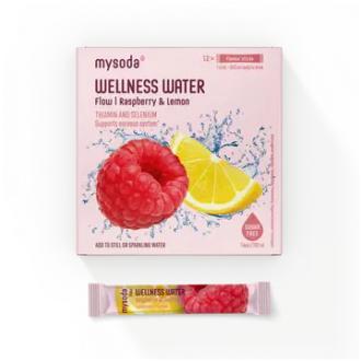 Mysoda Wellness Water vadelma-sitruuna juomajauhe 12x4g kalorit ja ravintosisältö - 1 kcal