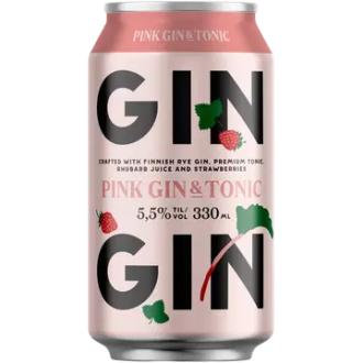 Kyrö Pink Gin & Tonic 5,5 til-% long drink 0,33 l tölkki kalorit ja ravintosisältö - 58 kcal