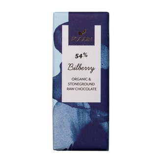 Foodin Bilberry 54% raakasuklaa 40g luomu kalorit ja ravintosisältö - 468 kcal