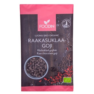 Foodin raakasuklaakuorrutettu goji-marja 60g luomu kalorit ja ravintosisältö - 492 kcal