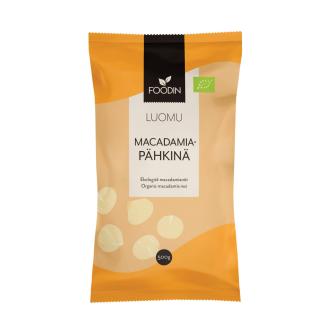 Foodin Macadamiapähkinä 500g luomu kalorit ja ravintosisältö - 741 kcal